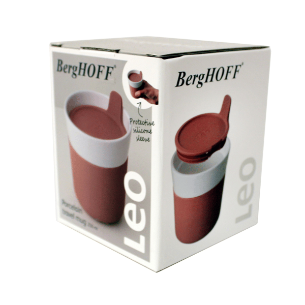 BergHOFF Leo 8.32oz Porcelain Pink Travel Mug