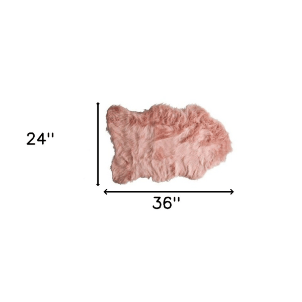 HomeRoots Dusty Rose Faux Sheepskin Washable Accent Rug