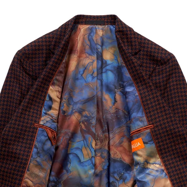 Mens Tallia Houndstooth Sport Coat - Rust/Navy