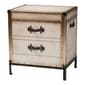 Baxton Studio Laura Vintage White Canvas 2-Drawer End Table - image 1