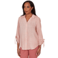 Womens Alfred Dunner Camden Market Crinkle Gauze Button Front Top - image 3