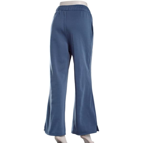 Juniors Derek Heart Fold Over Waist Wide Leg Fleece Sweatpants