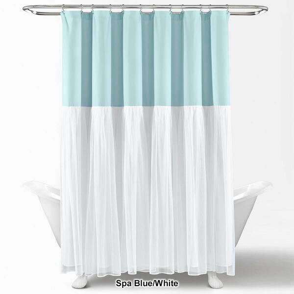 Lush Décor® Tulle Skirt Color Block Shower Curtain