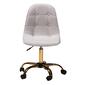 Baxton Studio Kabira Glam & Luxe Grey Velvet Swivel Office Chair - image 3