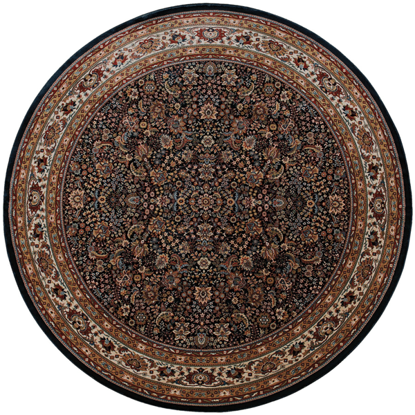 HomeRoots Blue & Red Oriental Round Rug