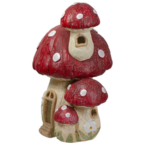 Northlight Seasonal 18in. Mushroom House Outdoor Garden Statue