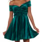 Juniors Emerald Sundae Velvet Off The Shoulder Skater Dress - image 3