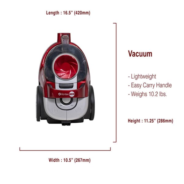 Atrix Vortex Red Vacuum w/ HEPA Filtration