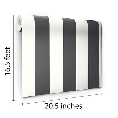 RoomMates&#174; Awning Stripe Black Peel & Stick Wallpaper