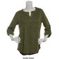 Womens Notations 3/4 Sleeve Solid Hacci Pintuck Blouse - image 3