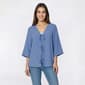 Womens Adrianna Papell 3/4 Sleeve Triple Tie Airflow Blouse - image 2