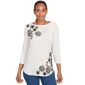 Petite Ruby Rd. Must Haves Ii Snowflake Script Knit Top - image 1