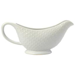 Home Essentials White Hobnail Embossed Gravy Boat