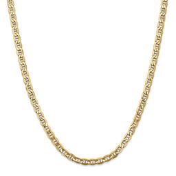 Unisex Gold Classics(tm) 4.75mm. Semi-Solid Anchor Chain Necklace