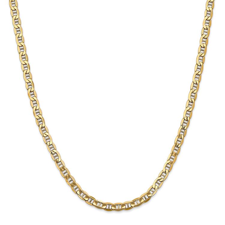 Unisex Gold Classics(tm) 4.75mm. Semi-Solid Anchor Chain Necklace