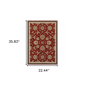 HomeRoots Red Oriental Power Loom Stain Resistant Accent Rug - image 3