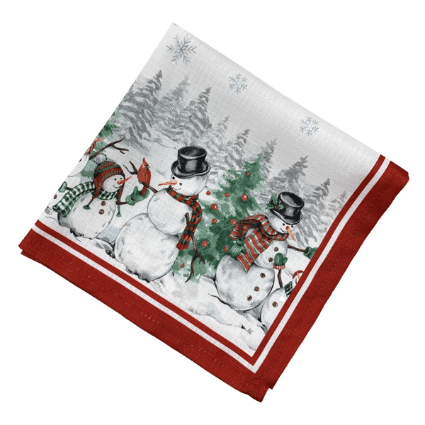 Threadmade Snowman Winterland Holiday Napkins - Set of 4