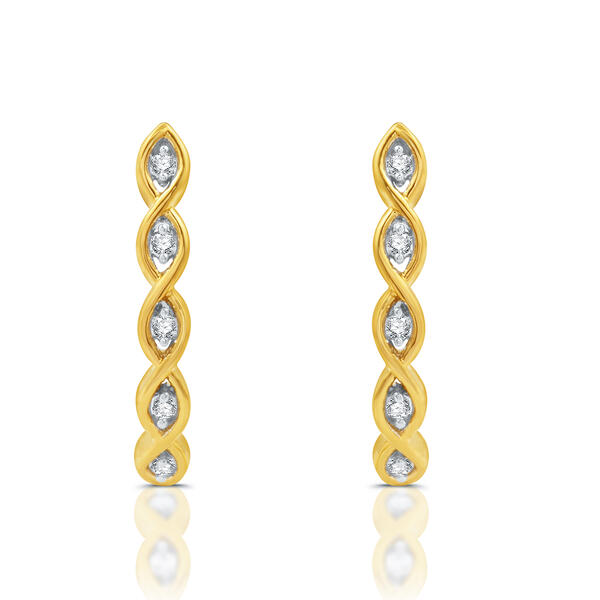 Diamond Classics&#40;tm&#41; 1/10ctw. Diamond Yellow Hoop Earrings - image 
