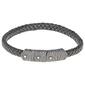 Mens Lynx Black Braided Leather Bracelet - image 1