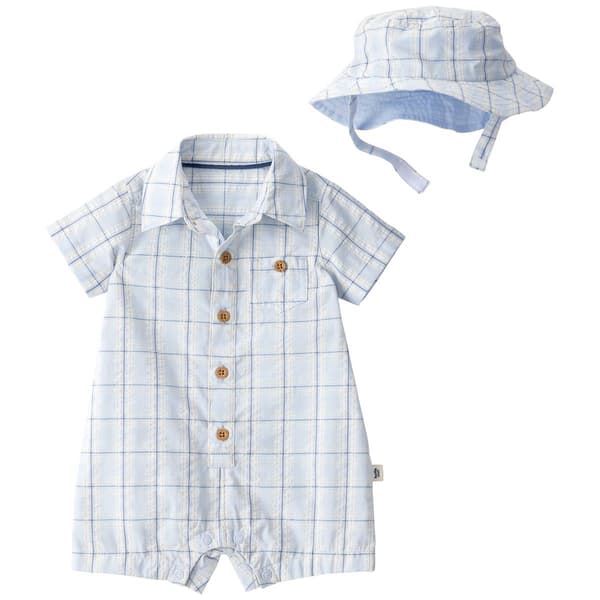 Baby Boy (NB-9M) Carter''s(R)  2pc. Plaid Romper & Hat Set