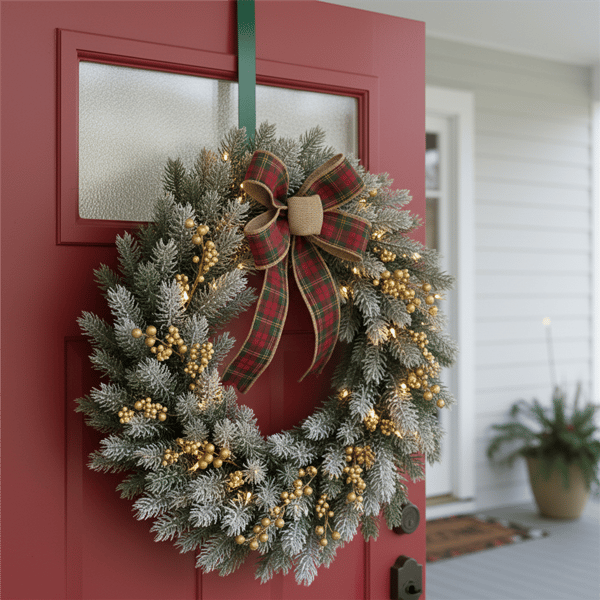 Northlight 14in. Green Over the Door Christmas Wreath Hanger