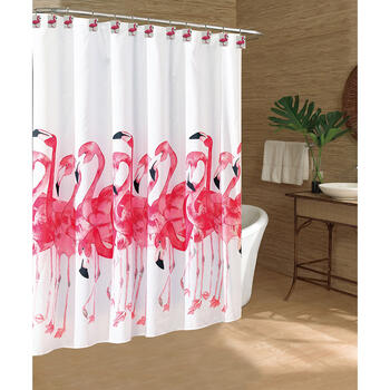 Caribbean Joe 13pc Flamingo Flock, Juicy Couture Pearl Shower Curtain Sets