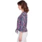 Womens Ruby Rd. Global Luxe Floral Paisley Puff Brocade Blouse - image 2