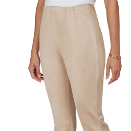 Womens Skye’s the Limit Champagne Holiday Faux Suede Pants