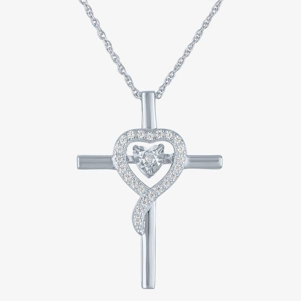 Nova Star(R) Lab Grown Diamond Heart Cross Dancing Pendant - image 