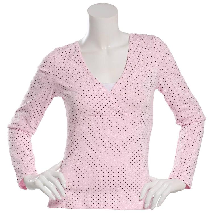 Juniors Madden Girl Long Sleeve Pindot Surplice Top