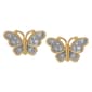 Accents by Gianni Argento Diamond Accent Butterfly Stud Earrings - image 1