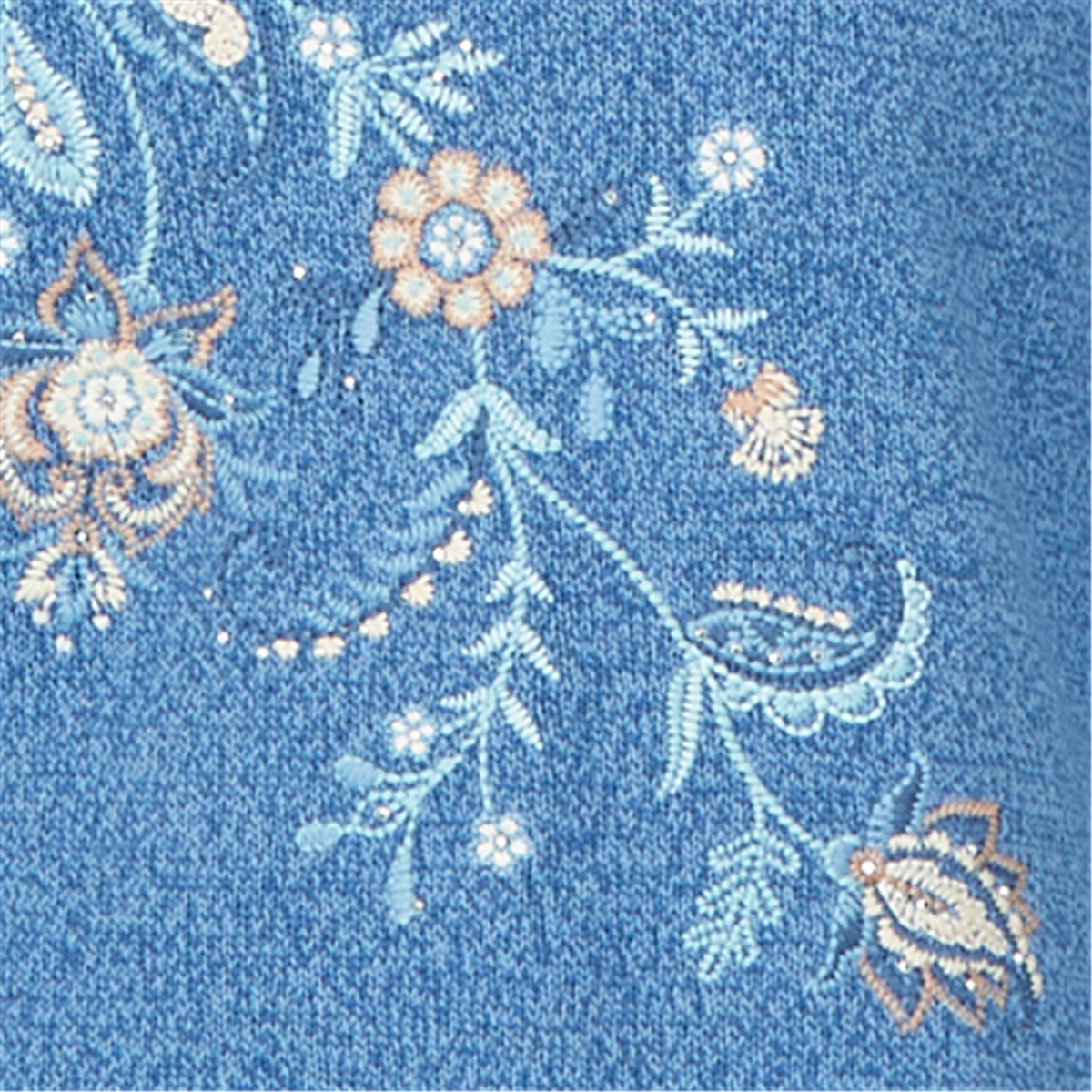 Womens Alfred Dunner Ann Arbor Floral Embroidered Sweater