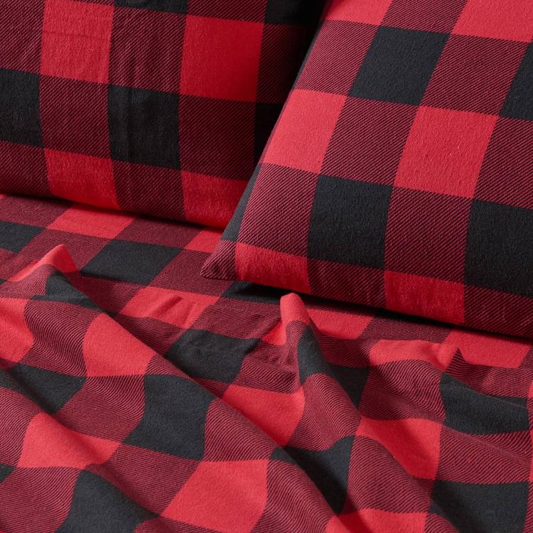 Freshfolds Premium Turkish Cotton Plaid Flannel 4pc. Sheet Set