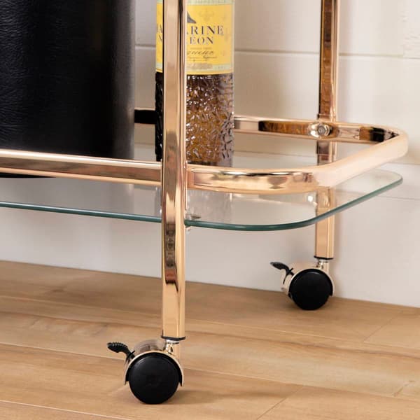 South Shore Maliza Gold and Glass Bar Cart