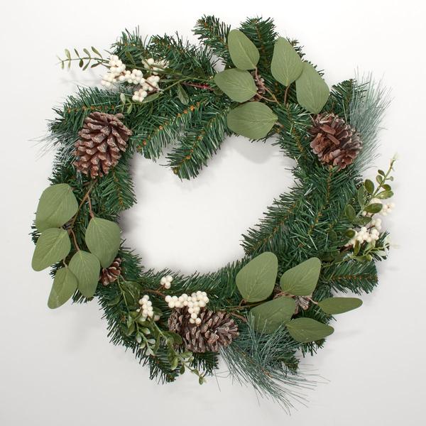 Life Like Pine Cone/Berries/Eucalyptus Leaf Wreath - image 