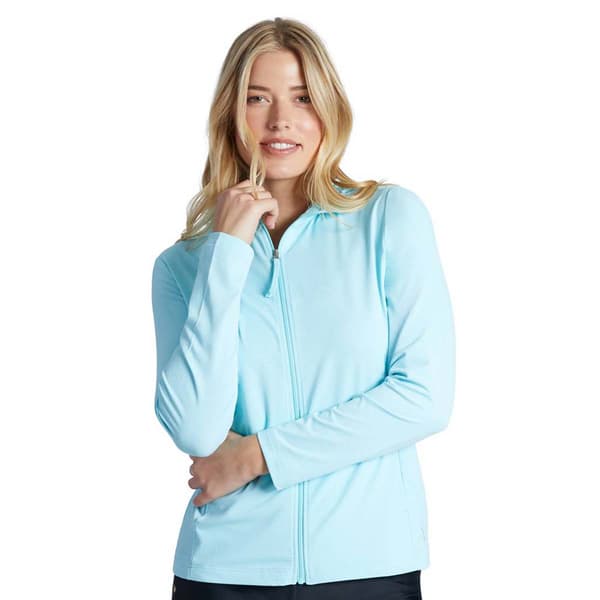 Womens Free Country Sunfree Full Zip Solid Sun Shirt - image 