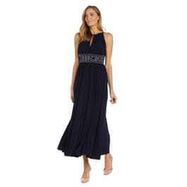 R&M Richards High Low Halter Dress w RhinestoneWaist Detail 