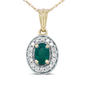 Haus of Brilliance 14kt. Gold Green Emerald & Diamond Pendant - image 1