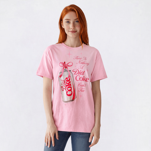 Juniors Hybrid Diet Coke Bow Boyfriend Tee