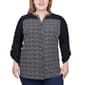 Plus Size NY Collection 3/4 Roll Tab Sleeve Geometric Blouse - image 1