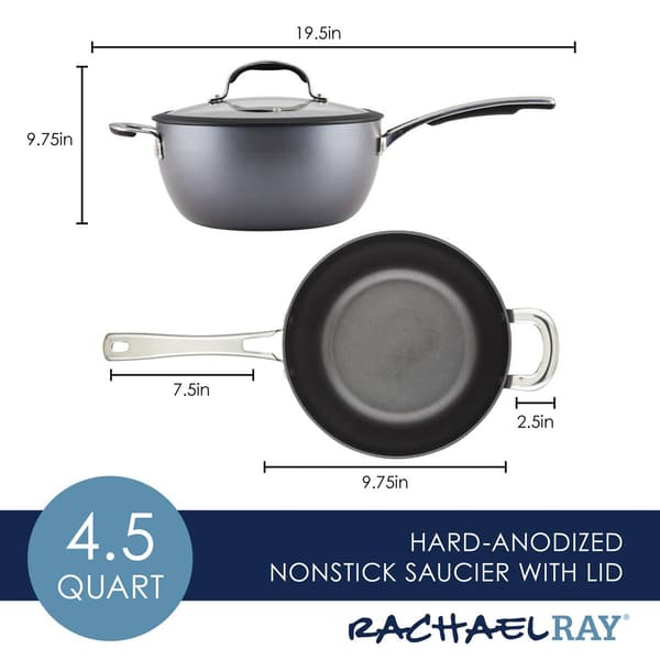 Rachael Ray Cook + Create Hard-Anodized Saucier with Lid