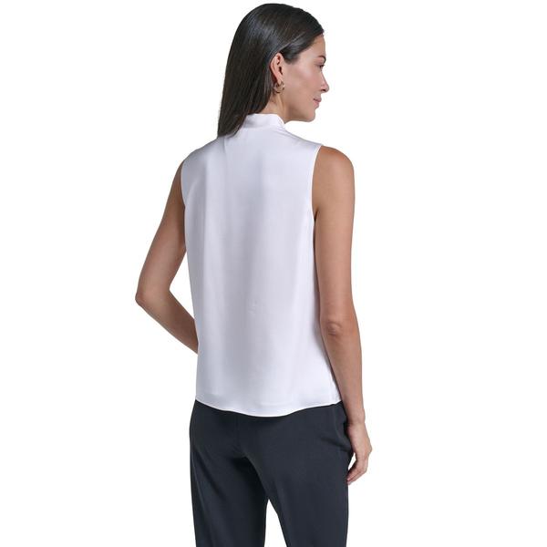 Womens Calvin Klein Sleeveless Asymmetrical Tie Neck Blouse