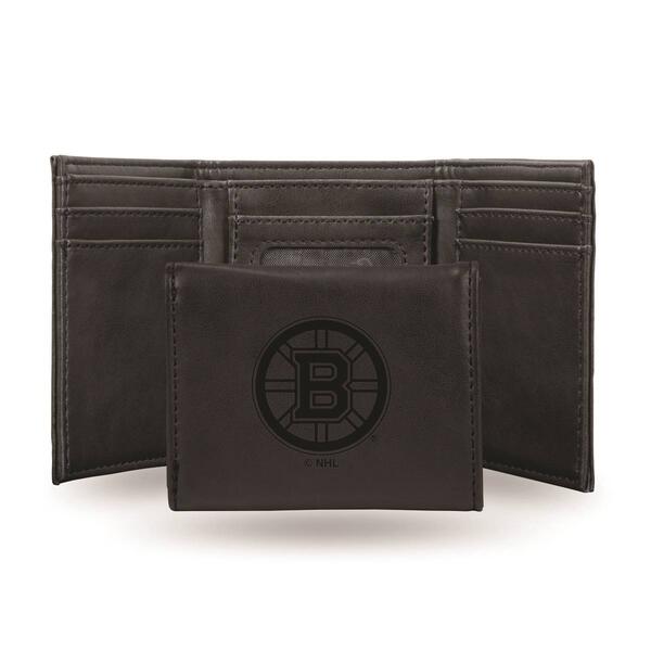 Mens NHL Boston Bruins Faux Leather Trifold Wallet - image 