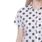 Petite NY Collection Short Sleeve Tie Front Dot Blouse - image 4