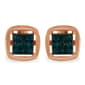 Radiant Rainbow(tm) Rose Gold 1/4ctw. Blue Diamond Stud Earrings - image 1