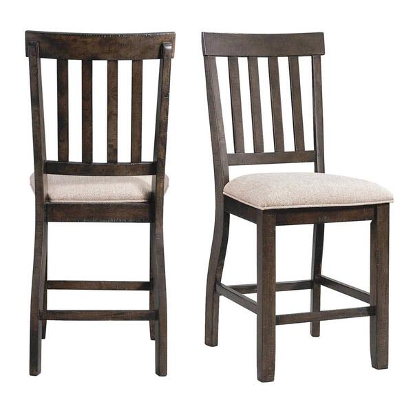 Elements Stone Slat Back Counter Height Side Chair Set - image 