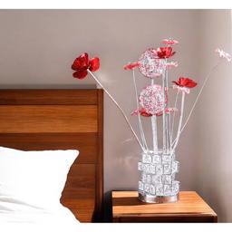 HomeRoots 21in. Faux Crystal Rose Table Lamp