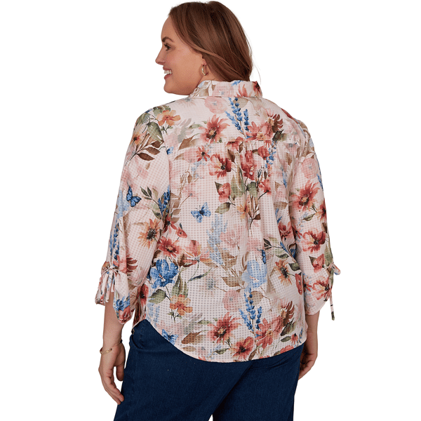 Plus Size Alfred Dunner Camden Market Floral Button Front Blouse