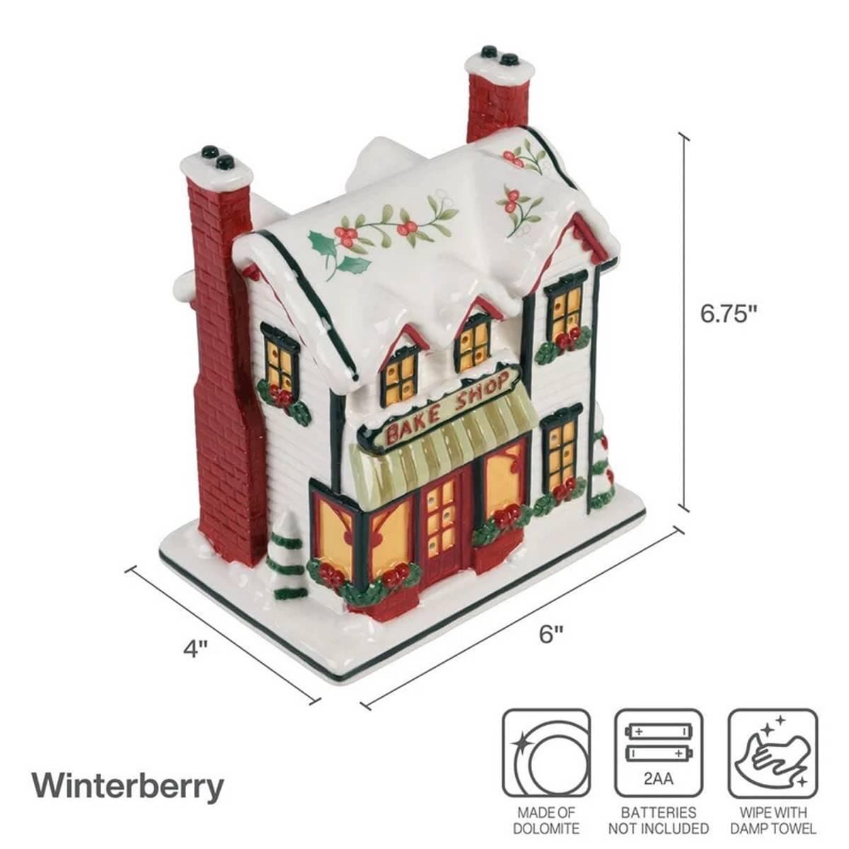 Pfaltzgraff® Winterberry Village Bakery with LED Light