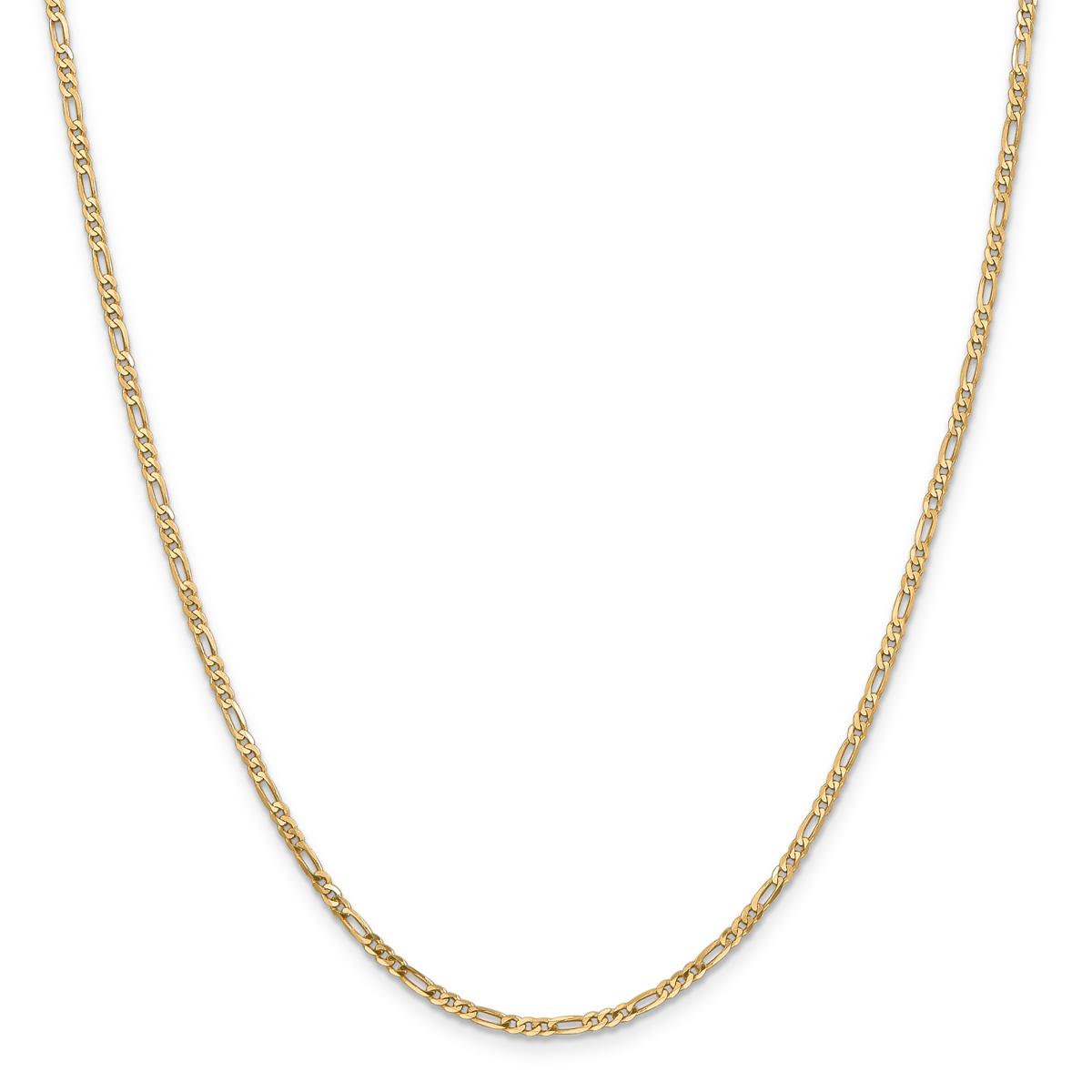 Gold Classics™ 2.25mm. 14kt. Gold Flat Figaro Chain Necklace